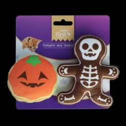 Hot Feline First - Pumpkin and Skeleton Duo