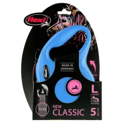 Sale Natures Best Flexi - New Classic Retractable Tape Lead for Large Dog Blue (5m)