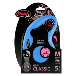 Sale Natures Best Flexi - New Classic Retractable Tape Lead for Medium Dog Blue (5m)