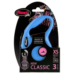 Sale Natures Best Flexi - New Classic Retractable Tape Lead for X-Small Dog Blue (3m)