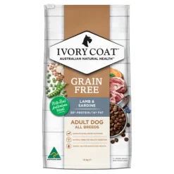 Best Ivory Coat - Dry Ivory Coat - Grain Free Adult Dry Dog Food Lamb & Sardine (13kg)