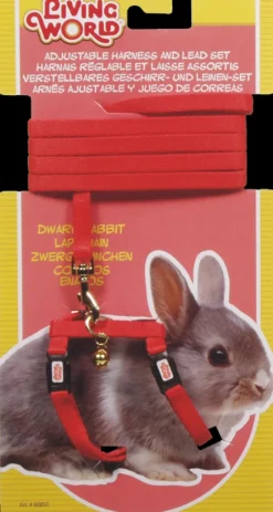 New Pet Pacific Misc. Living World - Dwarf Rabbit Harness & Lead Set (Red)