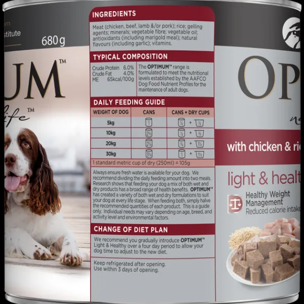 Outlet Optimum - Adult Healthy Weight with Chicken, Vegetables & Rice Wet Dog Food (680g)