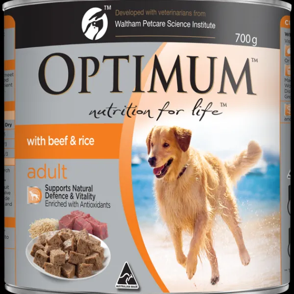 Online Optimum - Adult with Beef & Rice Wet Dog Food (700g)