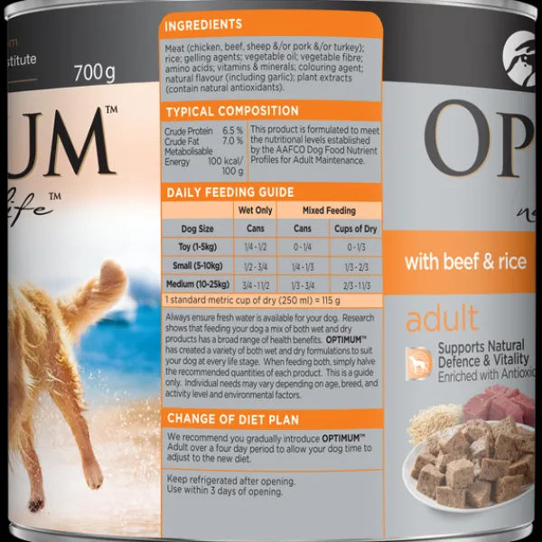 Online Optimum - Adult with Beef & Rice Wet Dog Food (700g)