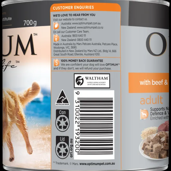Online Optimum - Adult with Beef & Rice Wet Dog Food (700g)