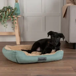 New Scruffs - Cosy Box Bed Sage Green (90 x 70cm)