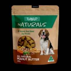 Discount TidBits - Naturals Peanut Butter Dog Biscuits (350g)